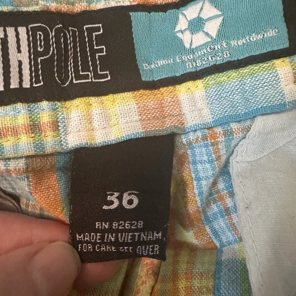 Southpole Shorts Men 36 Yellow Blue‎ Plaid Patchwork Hip Hop Y2K Skater Vintage